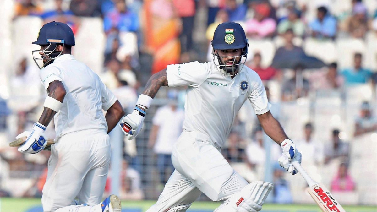 Shikhar Dhawan's heroics of batting with a broken arm didn't save him from facing an axe. Image: PTI
Shikhar Dhawan's heroics of batting with a broken arm didn't save him from facing an axe. Image: PTI