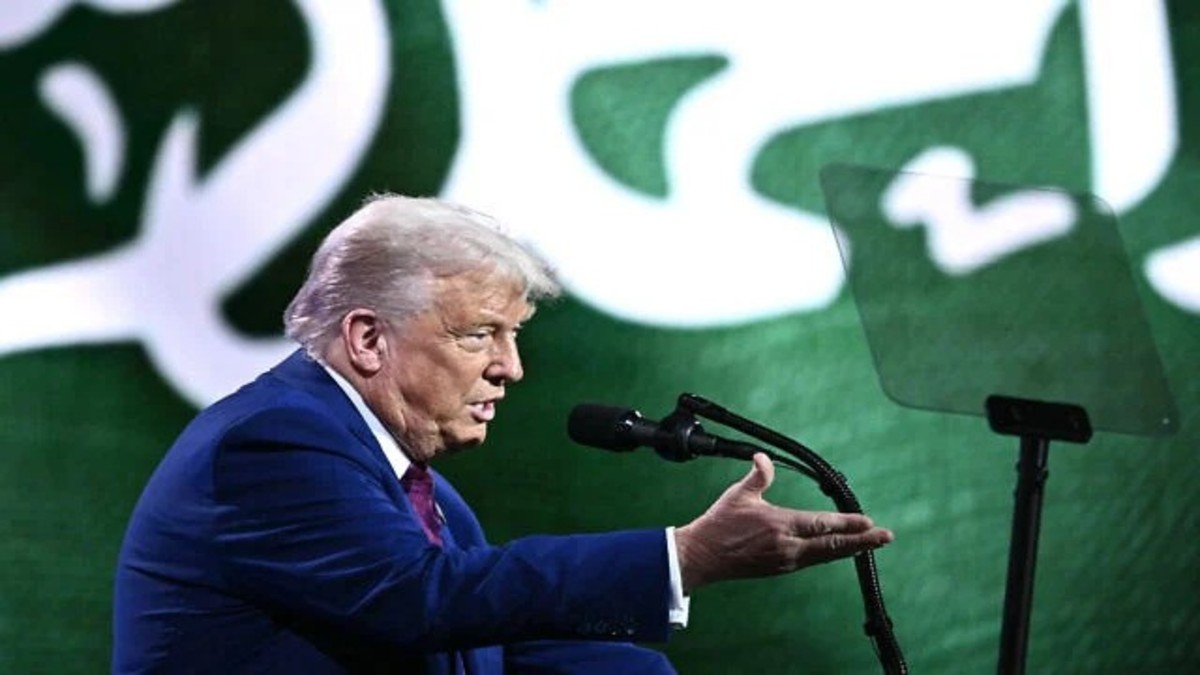 US President Donald Trump speaks during the Saudi-US investment forum in Riyadh on May 13, 2025. Image: Brendan SMIALOWSKI / AFP US President Donald Trump speaks during the Saudi-US investment forum in Riyadh on May 13, 2025. Image: Brendan SMIALOWSKI / AFP