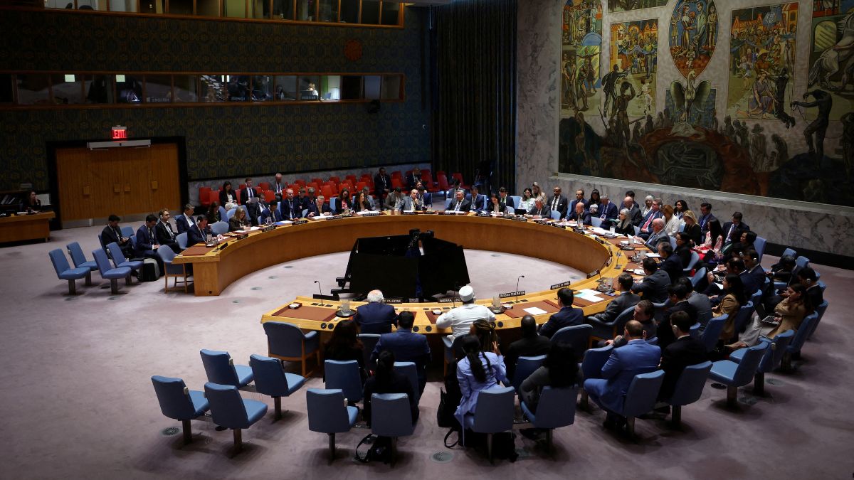 France's Minister for Europe and Foreign Affairs Jean-Noel Barrot chairs a meeting of the United Nations Security Council on the Israel and Palestinian conflict at UN Headquarters in New York City, US, April 29, 2025. Representational Image/Reuters