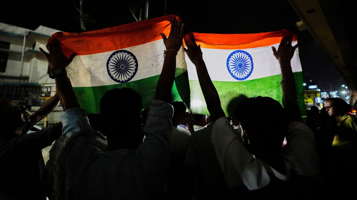 People holding national flags rally in support of the Indian Army as they celebrate the success of 'Operation Sindoor'. AP/File Photo
People holding national flags rally in support of the Indian Army as they celebrate the success of 'Operation Sindoor'. AP/File Photo