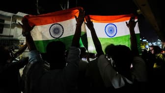 People holding national flags rally in support of the Indian Army as they celebrate the success of 'Operation Sindoor'. AP/File Photo

