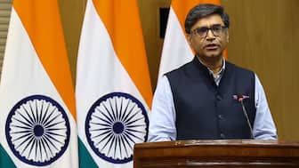 Foreign Secretary Vikram Misri at a press briefing in New Delhi. Reuters/File Photo
