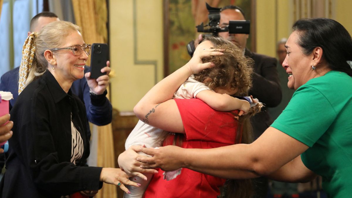 The young girl was brought back to Venezuela and reunited with her parents. AP
The young girl was brought back to Venezuela and reunited with her parents. AP