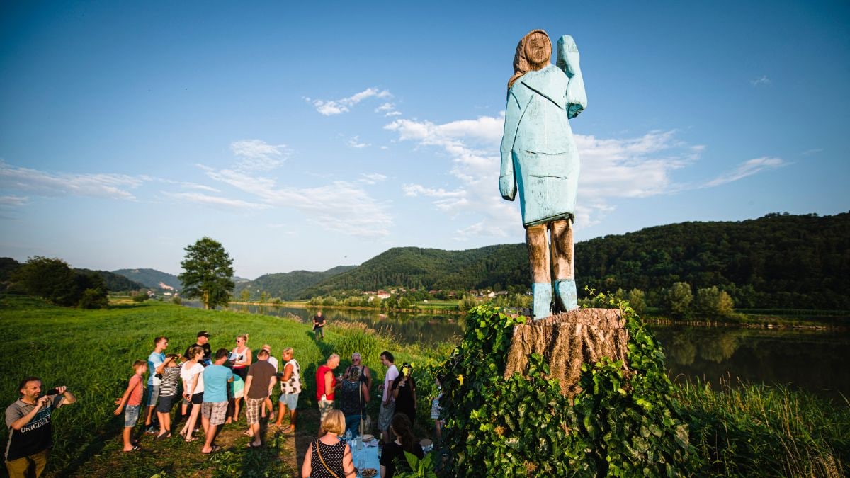 Melania Trump's statue goes missing in her native Slovenia town, probe on