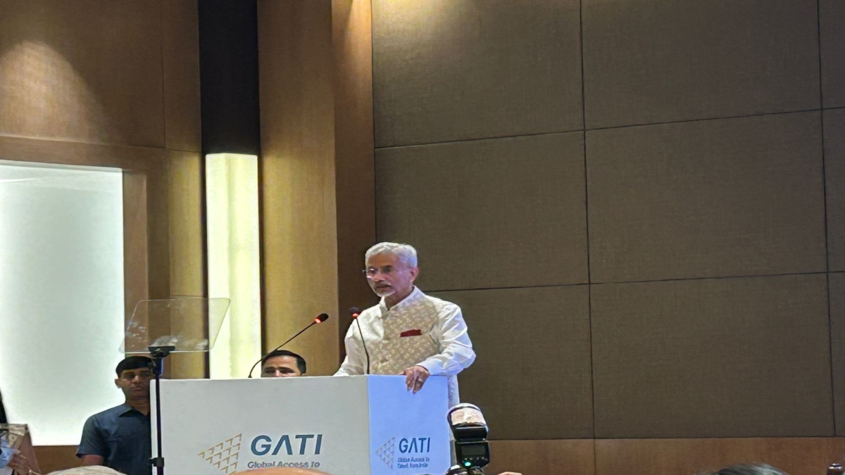 External Affairs Minister Dr S. Jaishankar at the launch ceremony of the GATI Foundation. Image Source: Firstpost External Affairs Minister Dr S. Jaishankar at the launch ceremony of the GATI Foundation. Image Source: Firstpost