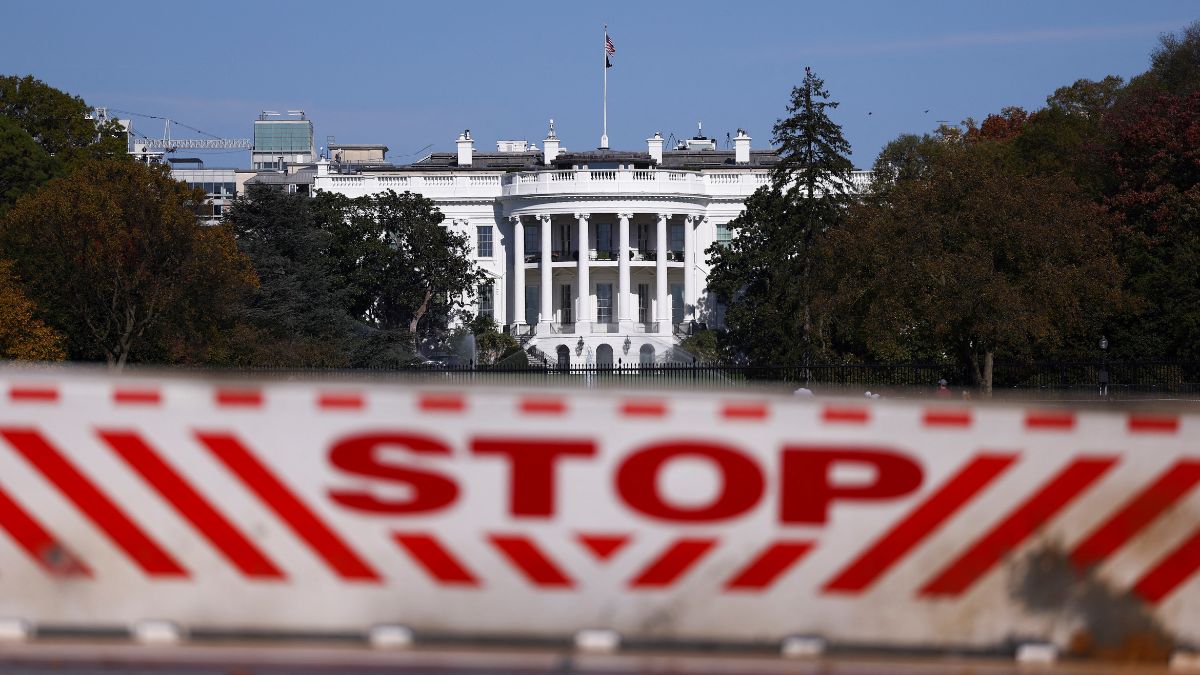 A barricade with the word "Stop" stands in front of the White House, in Washington, DC, US, November 6, 2024. File Image/Reuters A barricade with the word "Stop" stands in front of the White House, in Washington, DC, US, November 6, 2024. File Image/Reuters