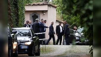Iranian delegates exit the Omani embassy in Rome, where the fifth round of US-Iran talks are being held in Rome, Italy. (Photo: Reuters)