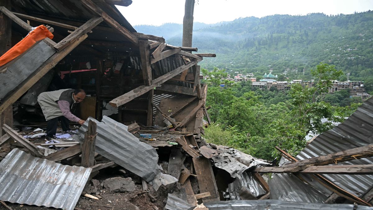 A resident inspects the debris of his house that was destroyed by Pakistani artillery shelling at the Lagama village in Uri, about 100 km from Srinagar, on May 9. Pakistan launched a swarm of drones and missiles on India in retaliation to Operation Sindoor. AFP A resident inspects the debris of his house that was destroyed by Pakistani artillery shelling at the Lagama village in Uri, about 100 km from Srinagar, on May 9. Pakistan launched a swarm of drones and missiles on India in retaliation to Operation Sindoor. AFP