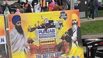 A poster at the Khalsa Day parade held on Sunday, in Toronto, Canada. Image courtesy: X/@officialHinduCF