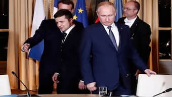 Ukrainian President Volodymyr Zelenskyy has goaded Vladimir Putin by saying the Russian leader was scared to meet him face-to-face. File image/AFP