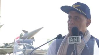 Indian defence minister speaks at Bhuj Air Base. Source: ANI