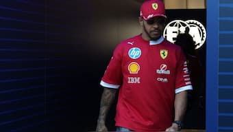 Ferrari's Lewis Hamilton ahead of the race at Imola. Image: Reuters