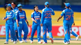 The Indian women's team during the final against Sri Lanka. Image: SLC