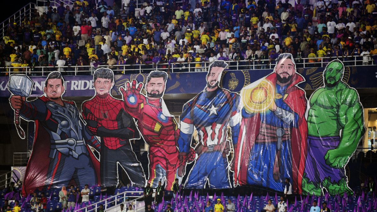 A tifo from one of the IPL 2025 matches at the Eden Gardens in Kolkata. Image: Reuters A tifo from one of the IPL 2025 matches at the Eden Gardens in Kolkata. Image: Reuters