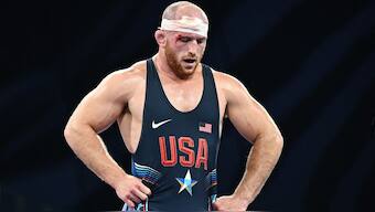 Kyle Snyder after losing his bronze-medal match at Paris Olympics. Image: Reuters