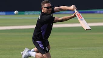 England coach Brendon McCullum during practice session. Image: Reuters