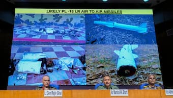 Director General of Military Operations (DGMO) Lt General Rajiv Ghai with Air Marshal AK Bharti and Vice Admiral AN Pramod during a press conference on 'Operation Sindoor', in New Delhi. File image/PTI