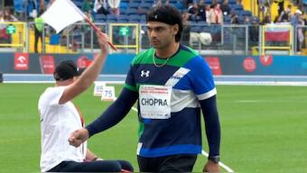 Neeraj Chopra took the second place at the Poland Athletics Meet 2025. Image: TVP Sport