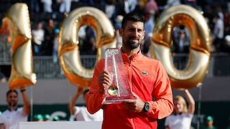 Novak Djokovic became the third player to win 100th ATP title. Image: Reuters