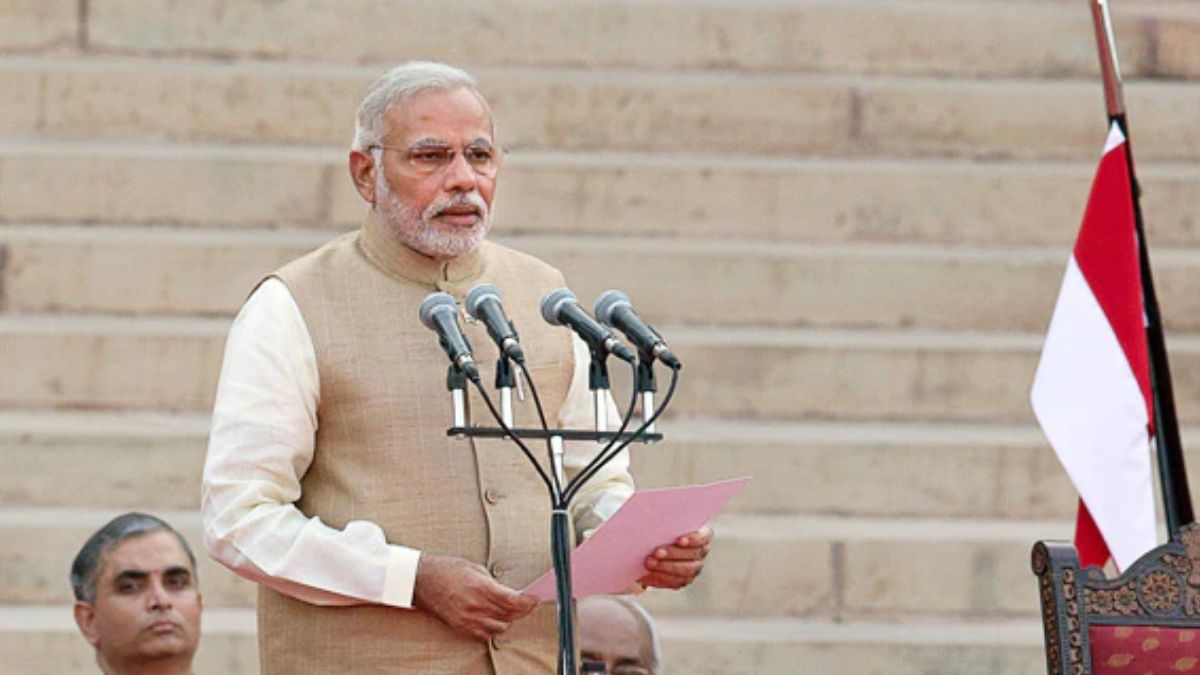 On the evening of May 26, 2014, Narendra Modi, took oath as the 15th Prime Minister of India at a grand ceremony held in the forecourt of Rashtrapati Bhavan. PTI On the evening of May 26, 2014, Narendra Modi, took oath as the 15th Prime Minister of India at a grand ceremony held in the forecourt of Rashtrapati Bhavan. PTI
