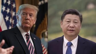 US President Donald Trump (left) and Xi Jinping (right) urged India and Pakitsan to de-escalate the situation along the LoC. AP  