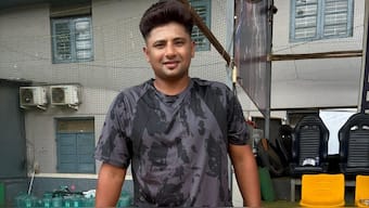 Sarfaraz Khan during a training session in Mumbai. Image: X/@toi_gauravG