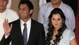 Shoaib Malik and Sania Mirza during their wedding reception in Lahore, Pakistan. Image: Reuters