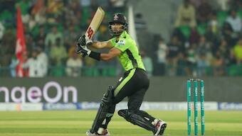 Sikandar Raza plays a shot during PSL 2025. Image: PCB