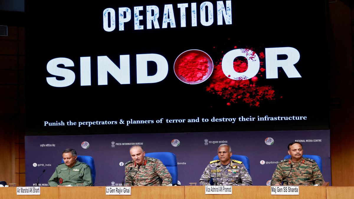 (File) Air Marshal AK Bharti, Lieutenant General Rajiv Ghai, Vice Admiral AN Pramod and Major General SS Sharda attend a press briefing at the National Media Centre in New Delhi. Reuters (File) Air Marshal AK Bharti, Lieutenant General Rajiv Ghai, Vice Admiral AN Pramod and Major General SS Sharda attend a press briefing at the National Media Centre in New Delhi. Reuters