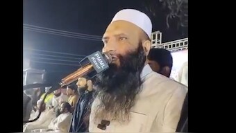 Saifullah Kasuri, alias Khalid, of the Lashkar-e-Taiba at a rally on Wednesday. Image Courtesy: Facebook