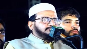 Hafiz Saeed's son, Talha Saeed, addressing a rally in which he incited violence against India. Image Courtesy: Facebook