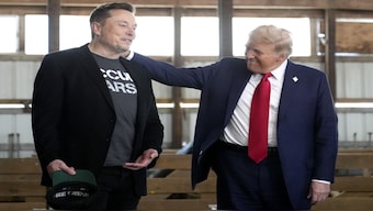 Tesla and SpaceX CEO Elon Musk with US President Donald Trump. File image/AP