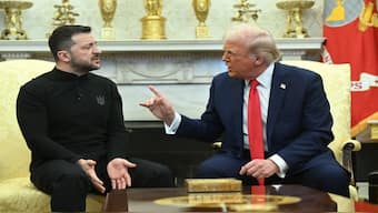 US President Donald Trump and Ukraine's President Volodymyr Zelenskyy meet in the Oval Office of the White House in Washington, DC, on February 28. File image/AFP