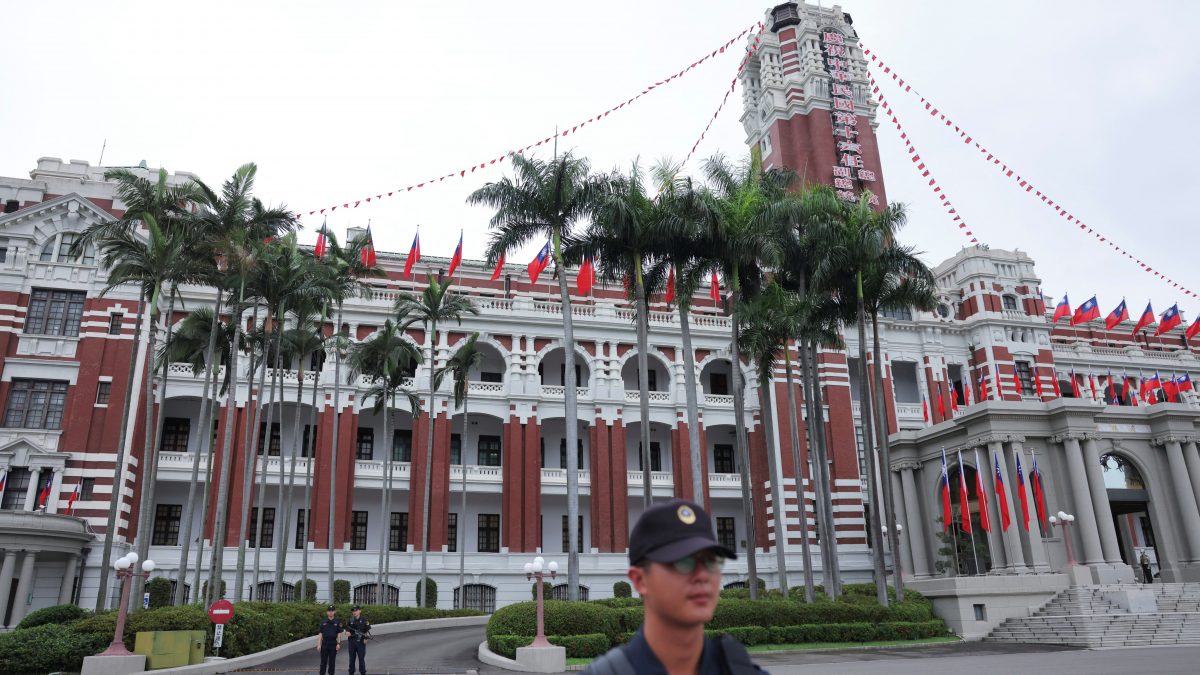 Security guards stand guard in front of the Presidential Office Building in Taipei, Taiwan. File image/ Reuters Security guards stand guard in front of the Presidential Office Building in Taipei, Taiwan. File image/ Reuters