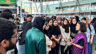 Operation Sindhu: Flight carrying 100 Indian students evacuated from Iran via Armenia lands in Delhi. Image: ANI