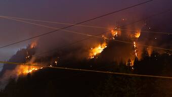 A wildfire burning in Squamish, British Columbia, Canada on June 10, 2025. AFP