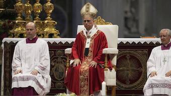 Pope Leo XIV celebrates a Mass in St. Peter's Basilica at the Vatican, where he will bless the pallia for the new metropolitan archbishops. AP