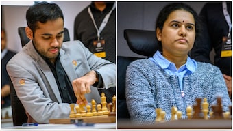 Indian Grandmasters Arjun Erigaisi and Koneru Humpy in action during Round 5 of the 2025 Norway Chess. Image credit: Michal Walusza/Norway Chess