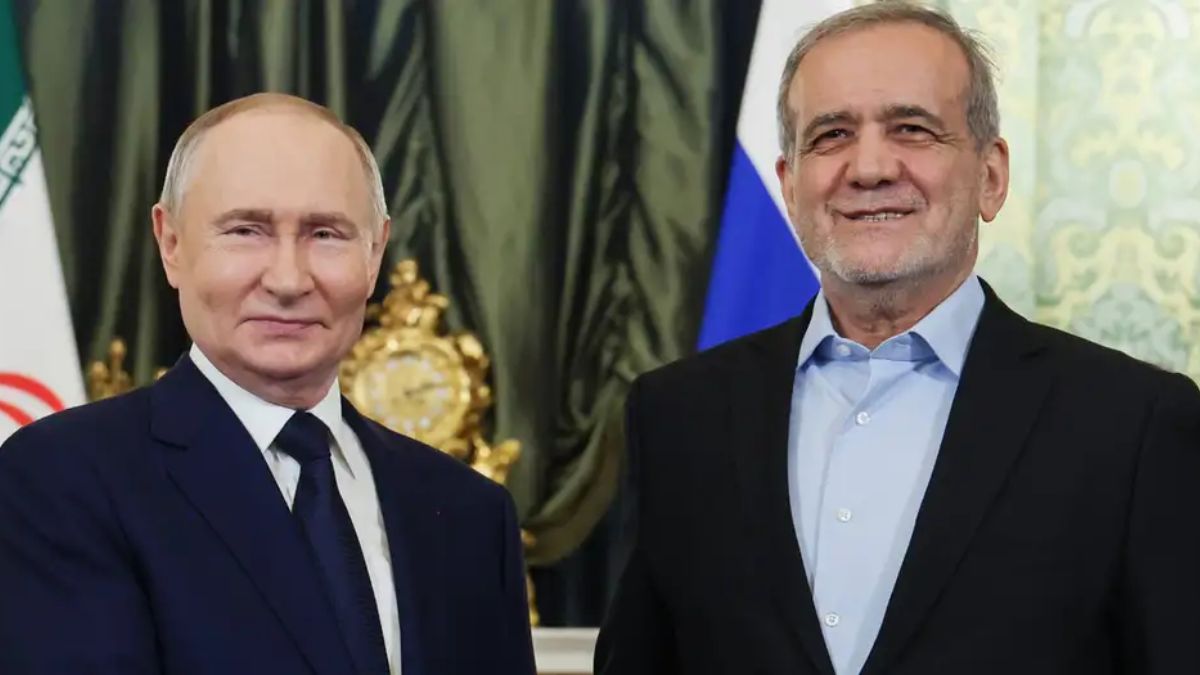 Russian President Vladimir Putin with his Iranian counterpart President Masoud Pezeshkian. File image/AP Russian President Vladimir Putin with his Iranian counterpart President Masoud Pezeshkian. File image/AP