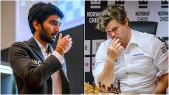 D Gukesh had defeated Magnus Carlsen for the first time in his career in Round 6 of the ongoing Norway Chess in Stavanger, Norway. Image credit: Michal Walusza/Norway Chess