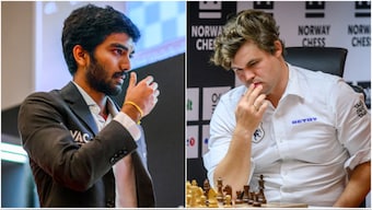 D Gukesh had defeated Magnus Carlsen for the first time in his career in Round 6 of the ongoing Norway Chess in Stavanger, Norway. Image credit: Michal Walusza/Norway Chess