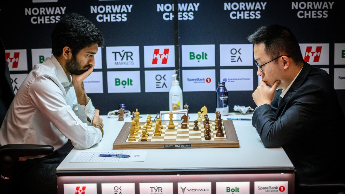 Gukesh remains within grasp of Norway Chess title after beating Chinese No 1; Carlsen regains top spot