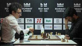 Fabiano Caruana had defeated D Gukesh on the final day of Norway Chess 2025 to deny him the title. Image: Norway Chess 2025
