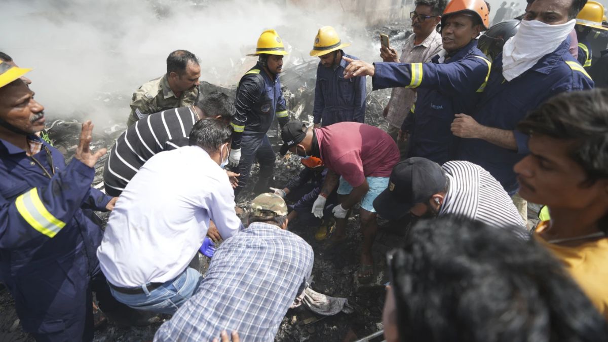 Rescuers work at the site of an airplane that crashed in India’s northwestern city of Ahmedabad in Gujarat state, Thursday, June 12, 2025. (Photo: AP) Rescuers work at the site of an airplane that crashed in India’s northwestern city of Ahmedabad in Gujarat state, Thursday, June 12, 2025. (Photo: AP)