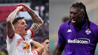 While Arsenal are interested in signing Benjamin Sesko, Man United are looking at Moise Kean. Images: Reuters
