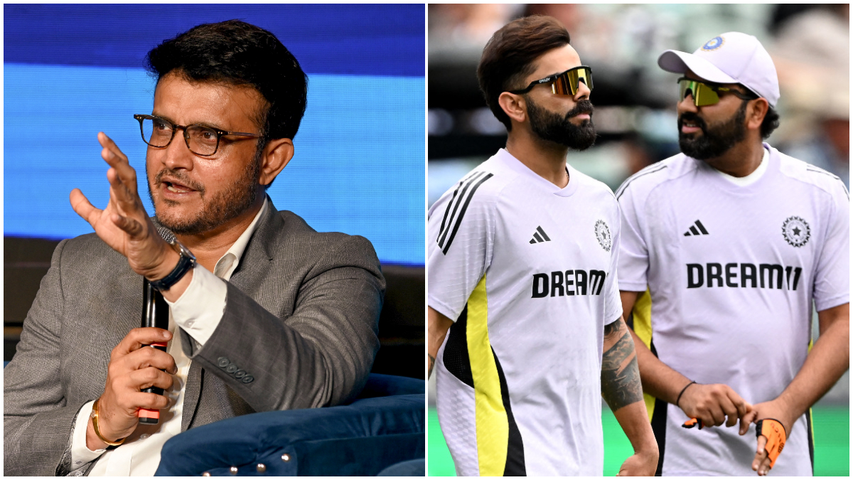 Sourav Ganguly stated that he wasn't too worried about Indian cricket's future after Virat Kohli and Rohit Sharma's Test retirements. Image: PTI/AFP Sourav Ganguly stated that he wasn't too worried about Indian cricket's future after Virat Kohli and Rohit Sharma's Test retirements. Image: PTI/AFP