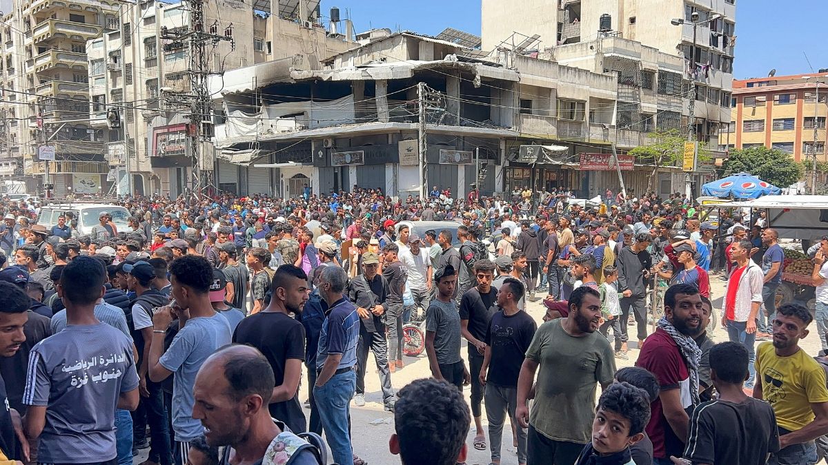 Palestinians wait to receive aid, in Gaza City, May 25, 2025. File Image/Reuters Palestinians wait to receive aid, in Gaza City, May 25, 2025. File Image/Reuters