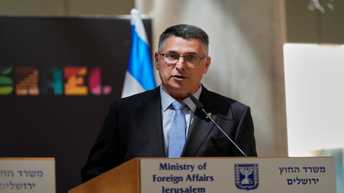 Israel's Foreign Minister Gideon Sa'ar speaks during an event in Jerusalem on May 26, 2025. Reuters File Israel's Foreign Minister Gideon Sa'ar speaks during an event in Jerusalem on May 26, 2025. Reuters File