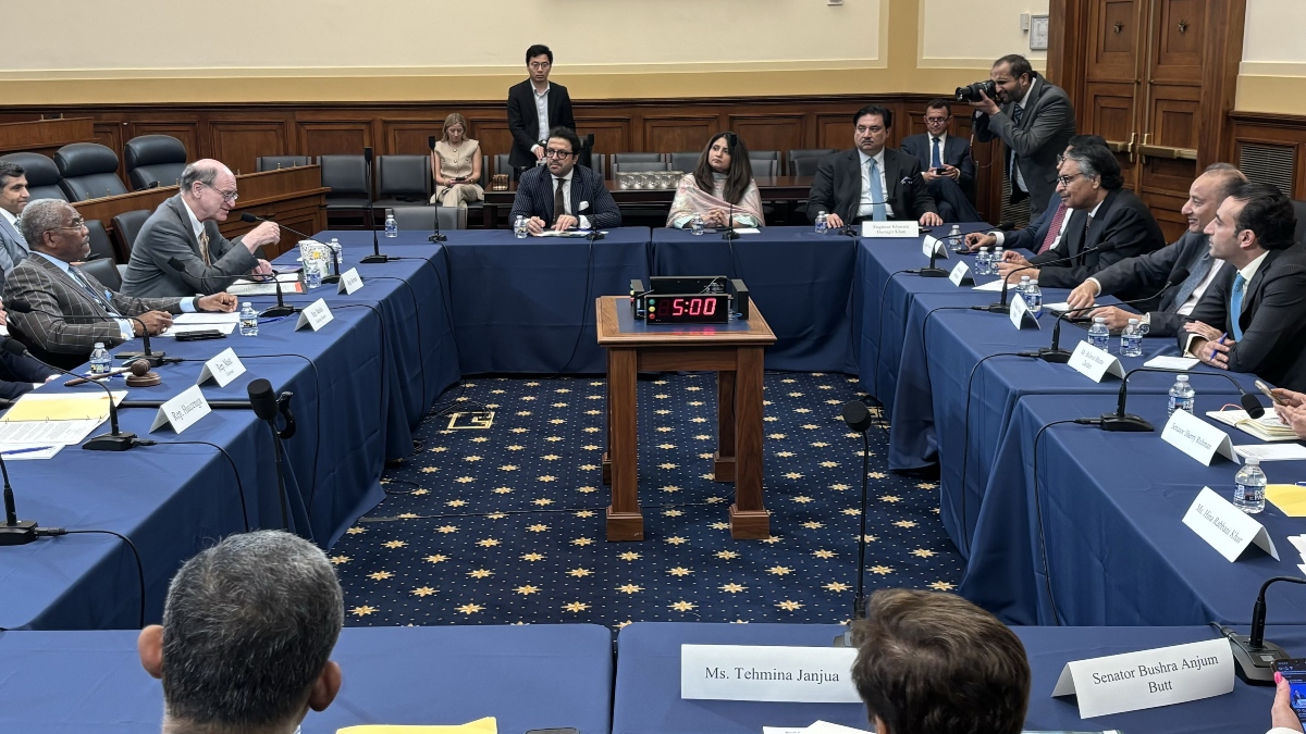 US Congressman Brad Sherman speaks to Pakistani delegation led by Bilawal Bhutto in the US. X - @BradSherman US Congressman Brad Sherman speaks to Pakistani delegation led by Bilawal Bhutto in the US. X - @BradSherman