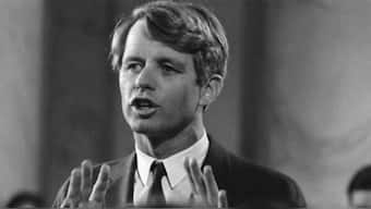 Robert F Kennedy was  delivering a victory speech for winning the California Democratic primary during his campaign for the US presidency when he was shot dead. File image/AP